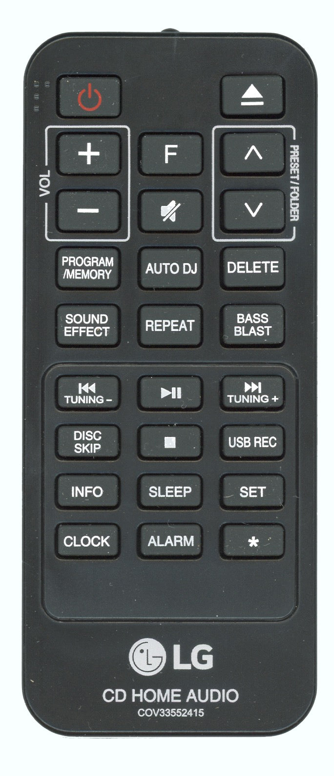 LG COV33552415 Audio Remote Control