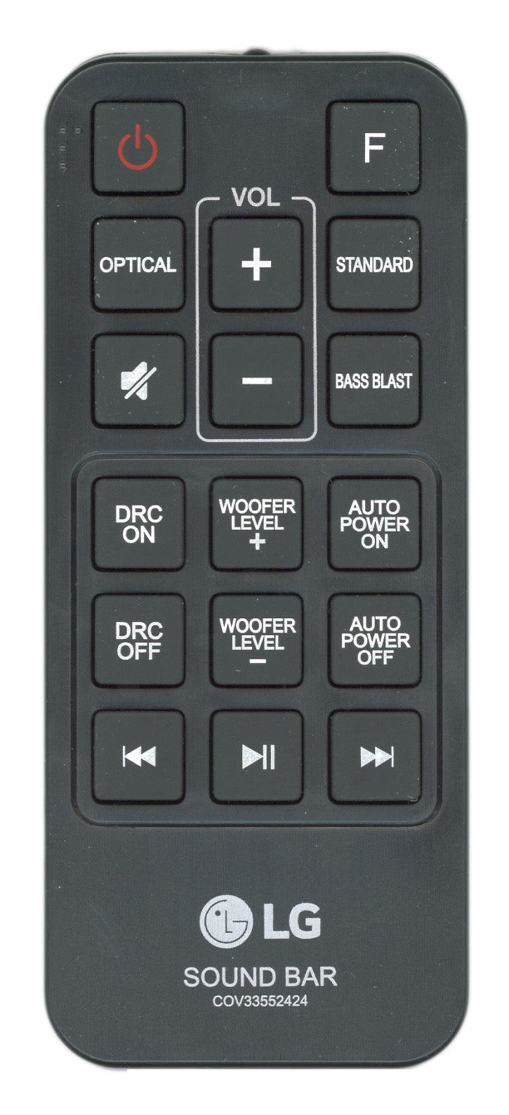 LG COV33552424 Sound Bar Remote Control