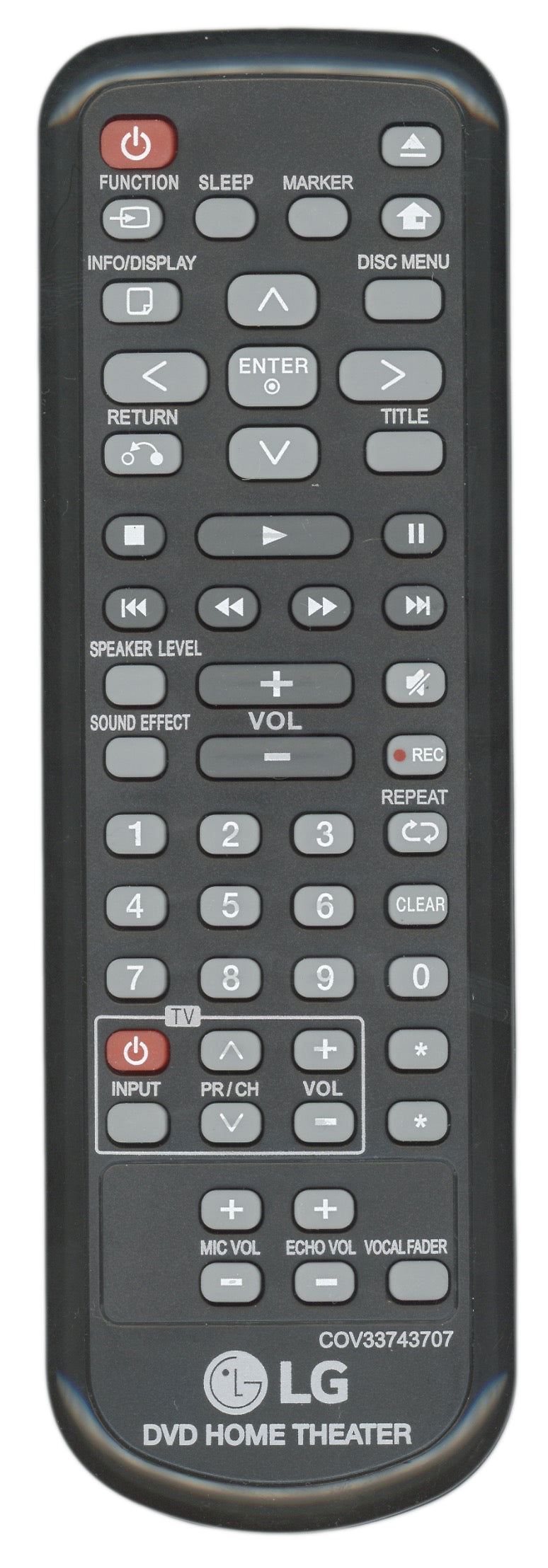 LG COV337343707 Home Theater Remote Control