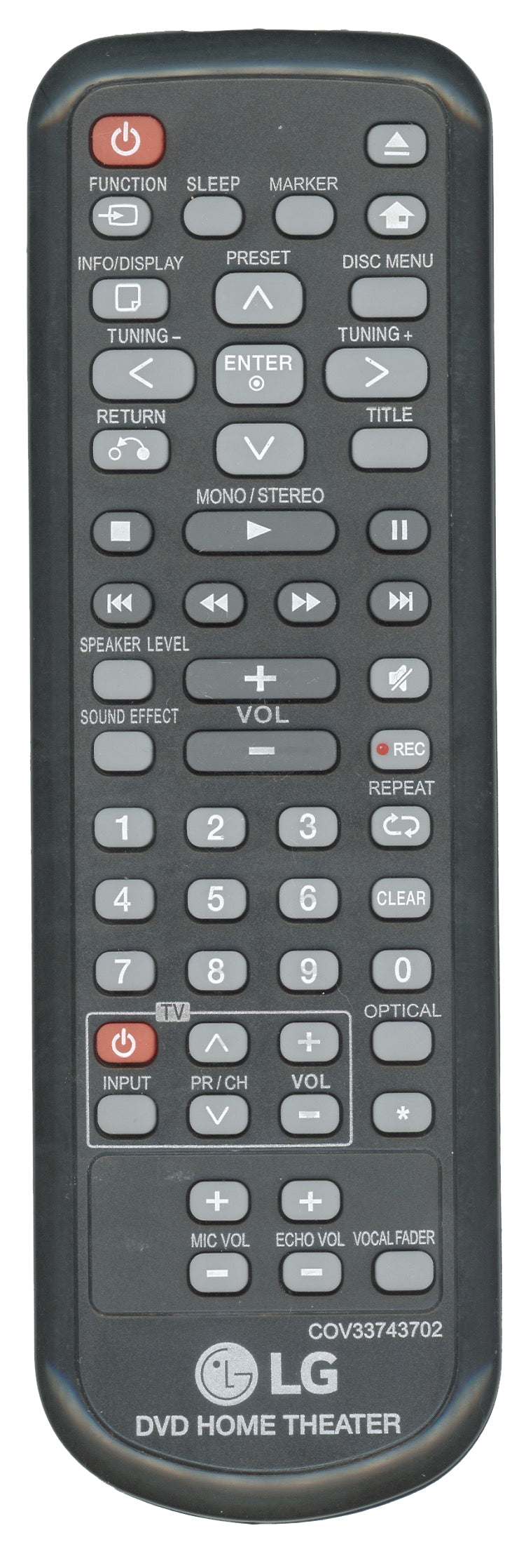 LG COV33743702 Home Theater Remote Control