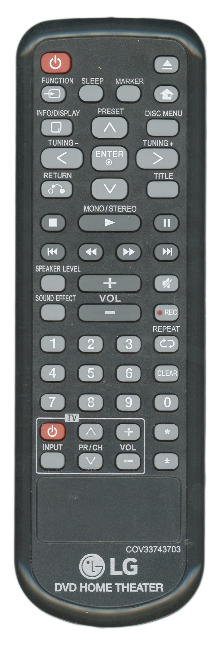 LG COV33743703 Home Theater Remote Control