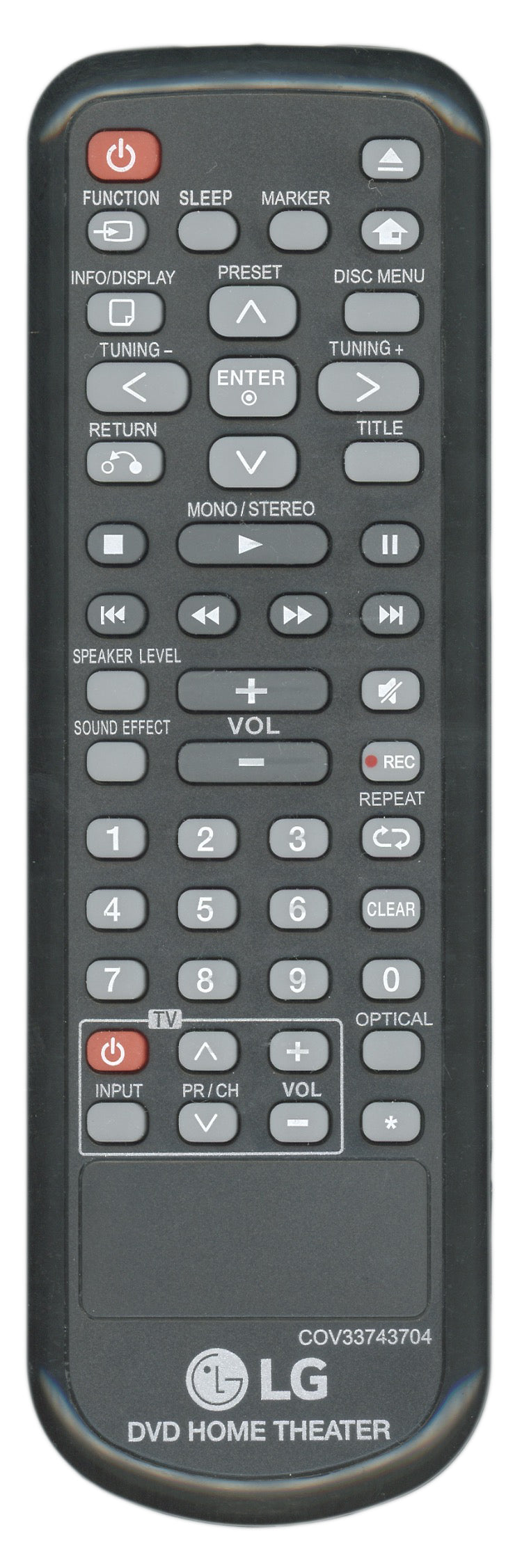 LG COV33743704 Home Theater Remote Control