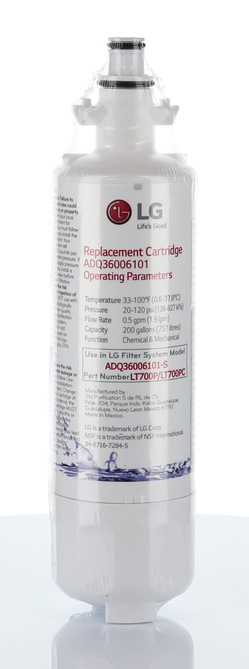 LG ADQ36006101 Refrigerator Water Filter