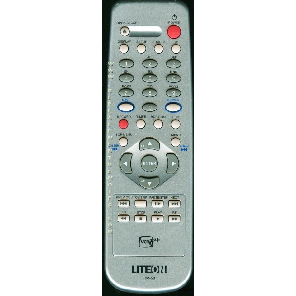 Liteon RM58 DVD/VCR Remote Control