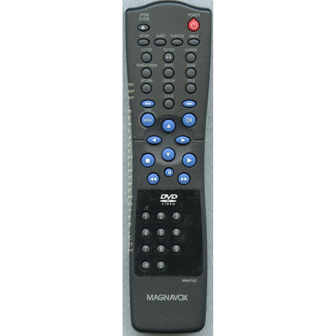 Magnavox N9074UD N9497UD N9498UD DVD Remote Control