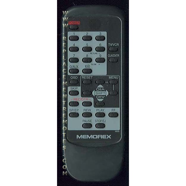 Memorex 4900 VCR Remote Control