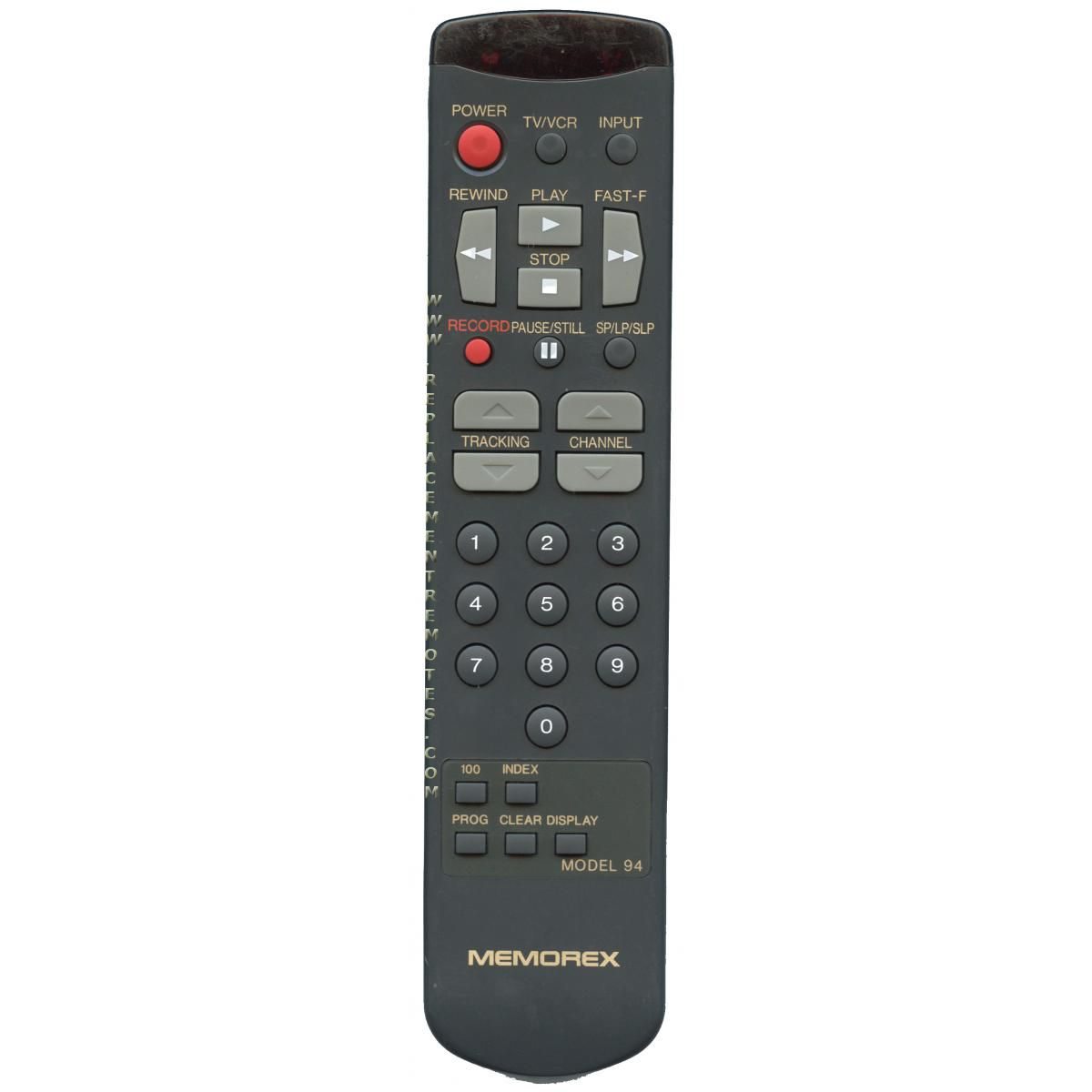 Memorex MODEL 94 VCR Remote Control