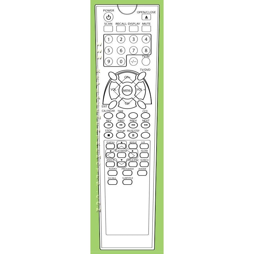 Memorex MVD1402 TV/DVD Remote Control