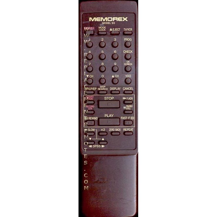 Memorex RRMCG0912GESA VCR Remote Control