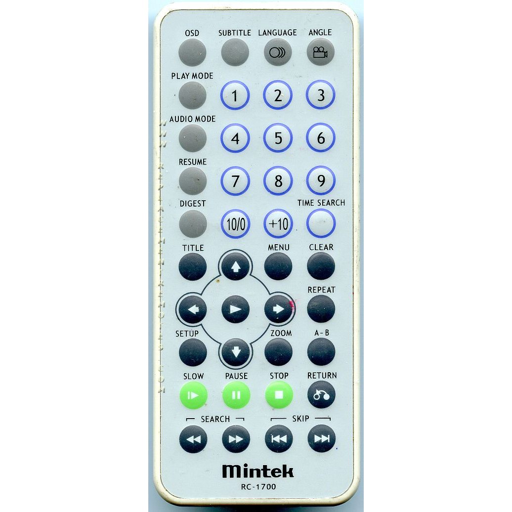 Mintek RC1700 DVD Remote Control