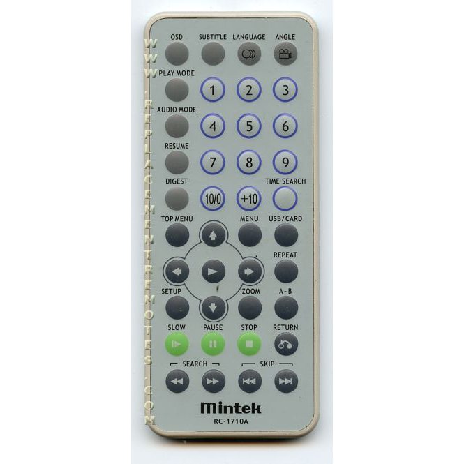 Mintek RC1710A DVD Remote Control