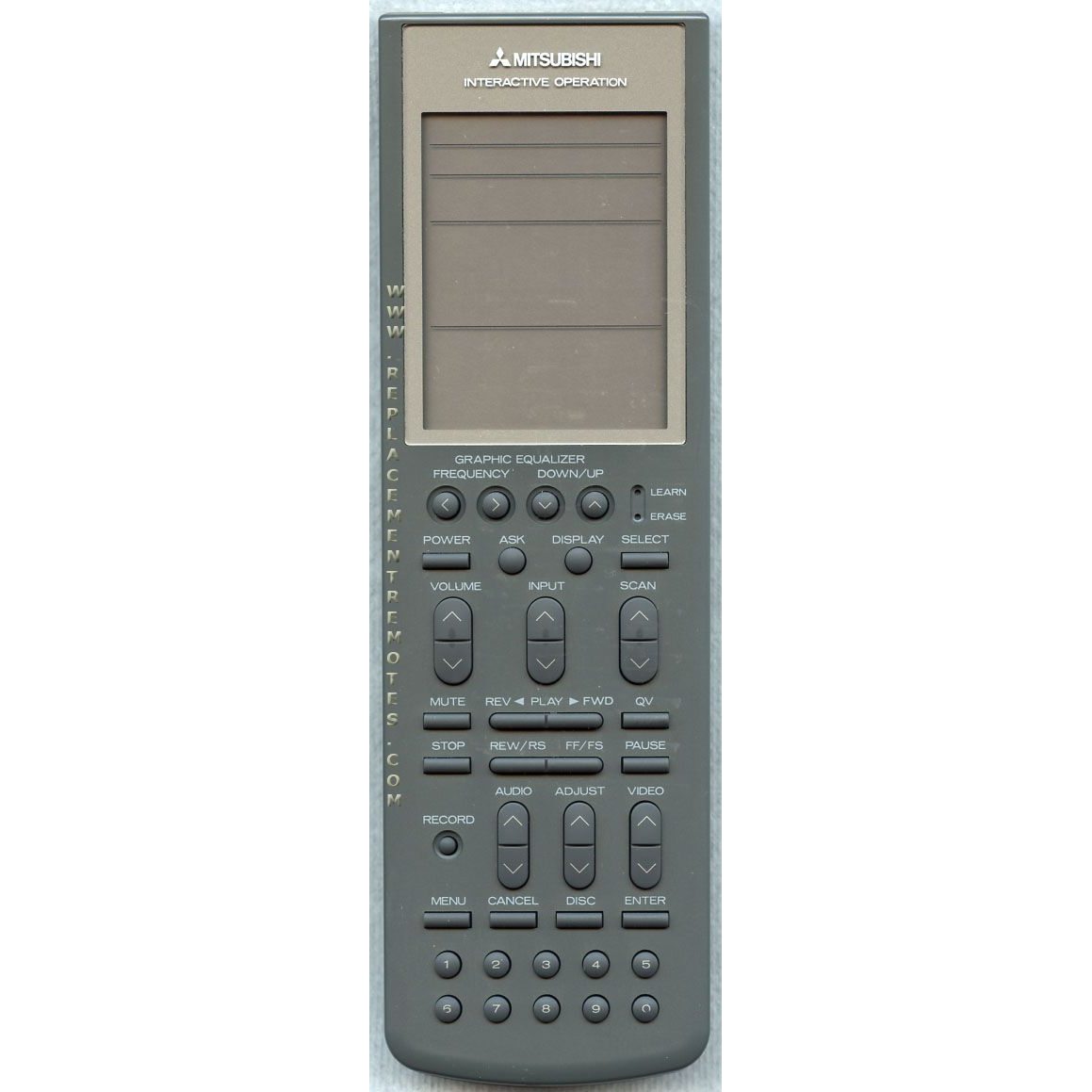 Mitsubishi MRPF5351 VCR Remote Control