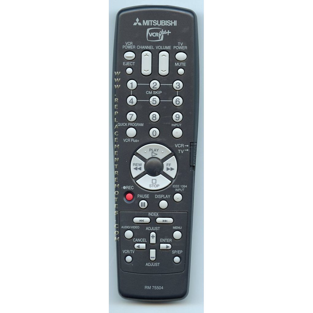 Mitsubishi RM75504 VCR Remote Control