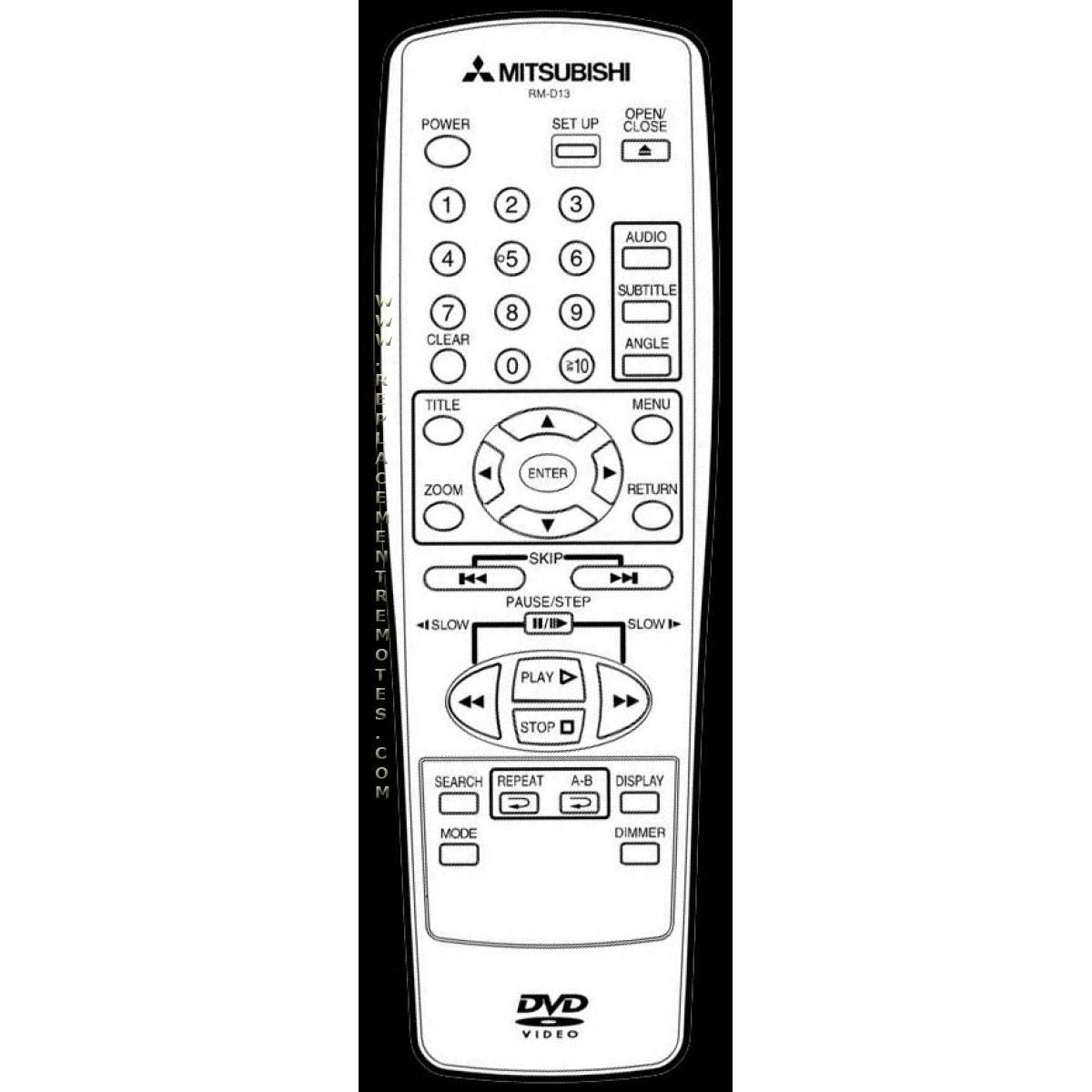 Mitsubishi RMD13 DVD Remote Control