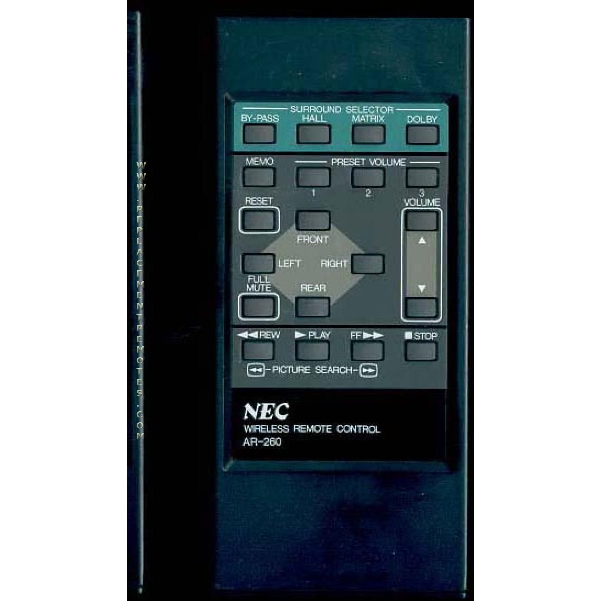 NEC AR260 Consumer Electronics Remote Control