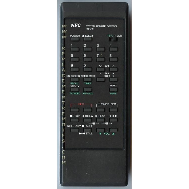 NEC RB916 VCR Remote Control