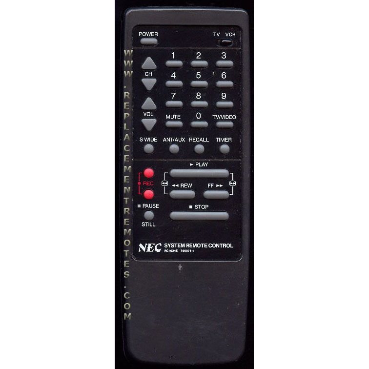 NEC RC1024E VCR Remote Control