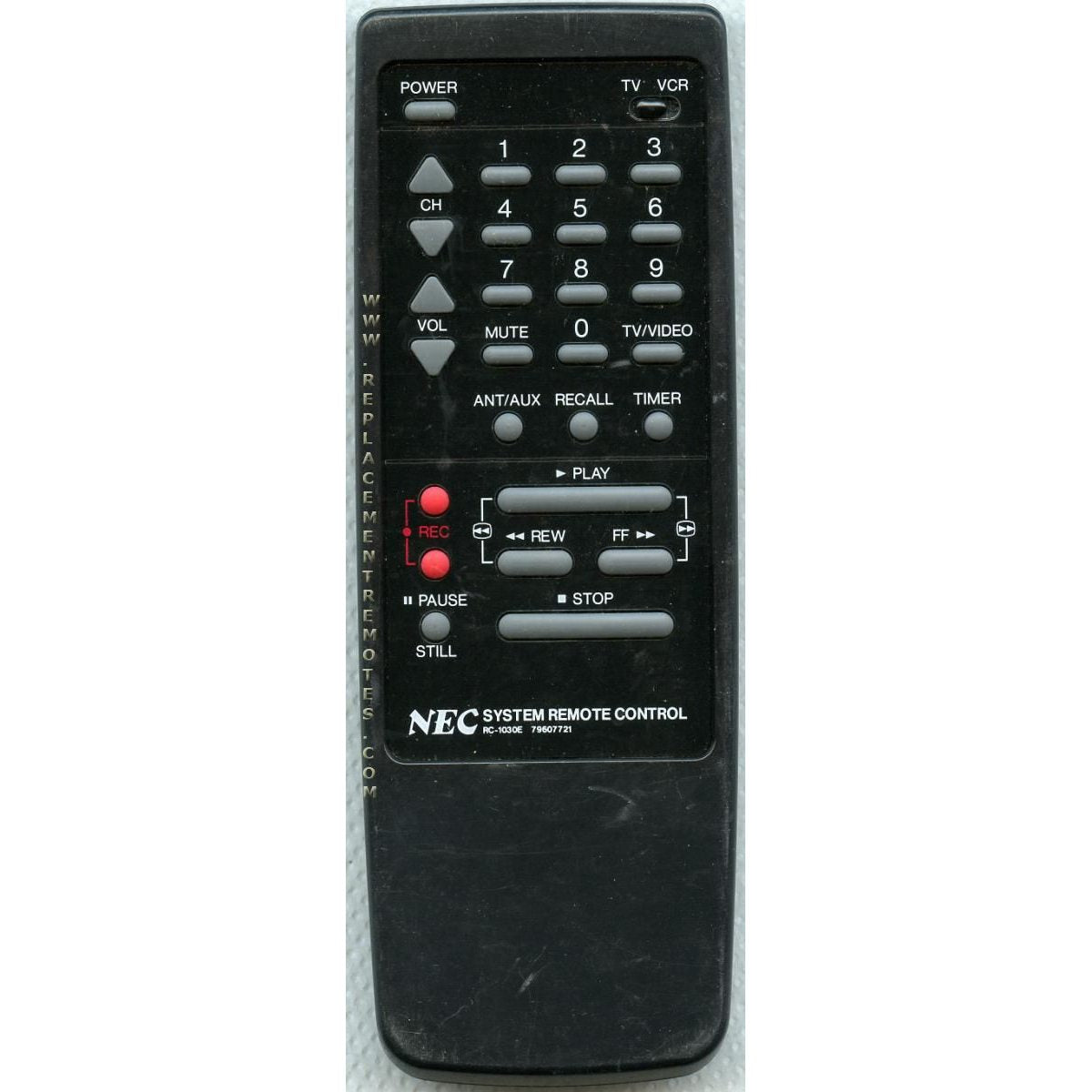 NEC RC1030E VCR Remote Control