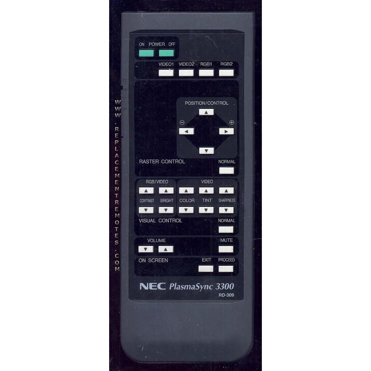 NEC RD309 Consumer Electronics Remote Control