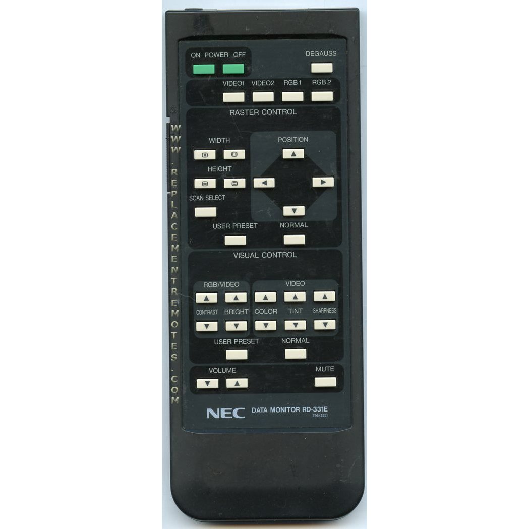 NEC RD331E Monitor Remote Control