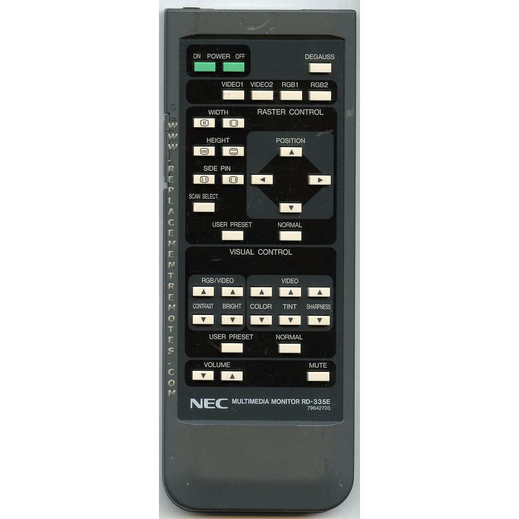 NEC RD335E Consumer Electronics Remote Control