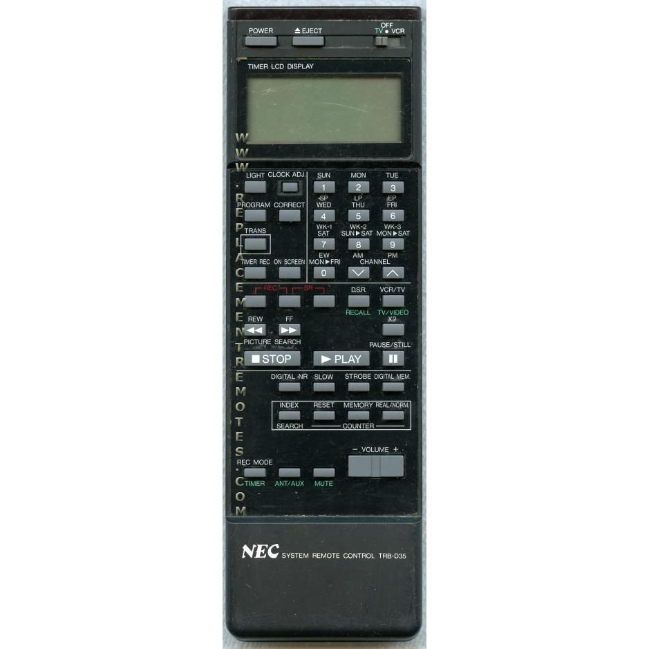 NEC TRBD35 VCR Remote Control