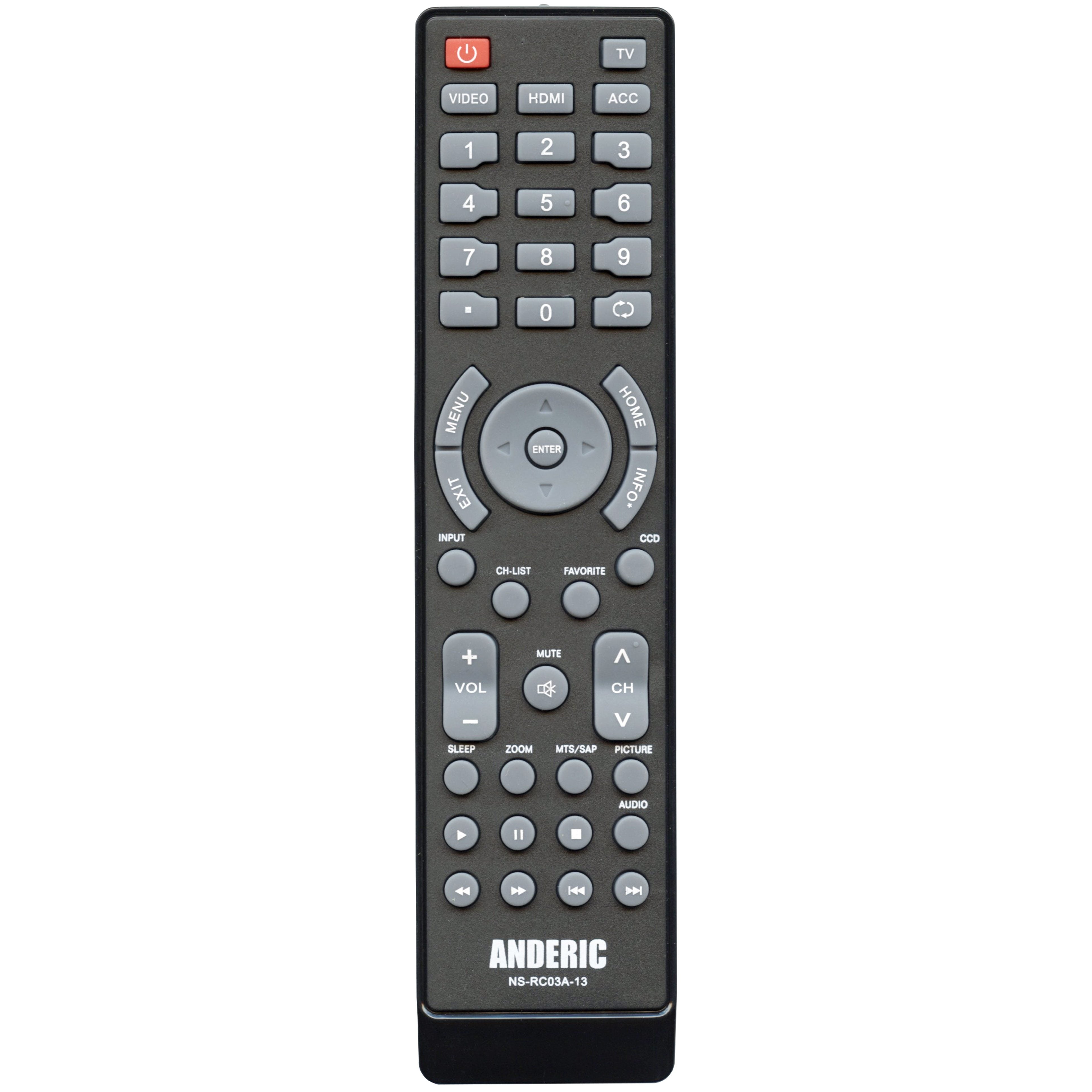 Anderic NSRC03A13 for Insignia TV Remote Control - NSRC03A13