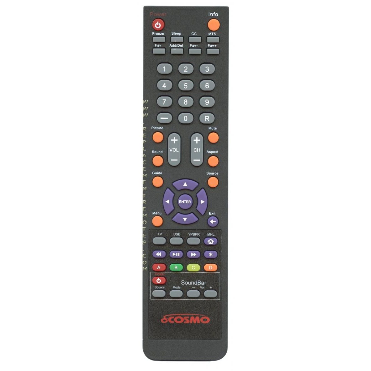 oCOSMO RC0001 with MHL and Sound bar TV Remote Control