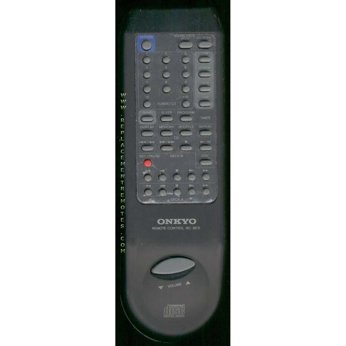 Onkyo RC281S CD Remote Control