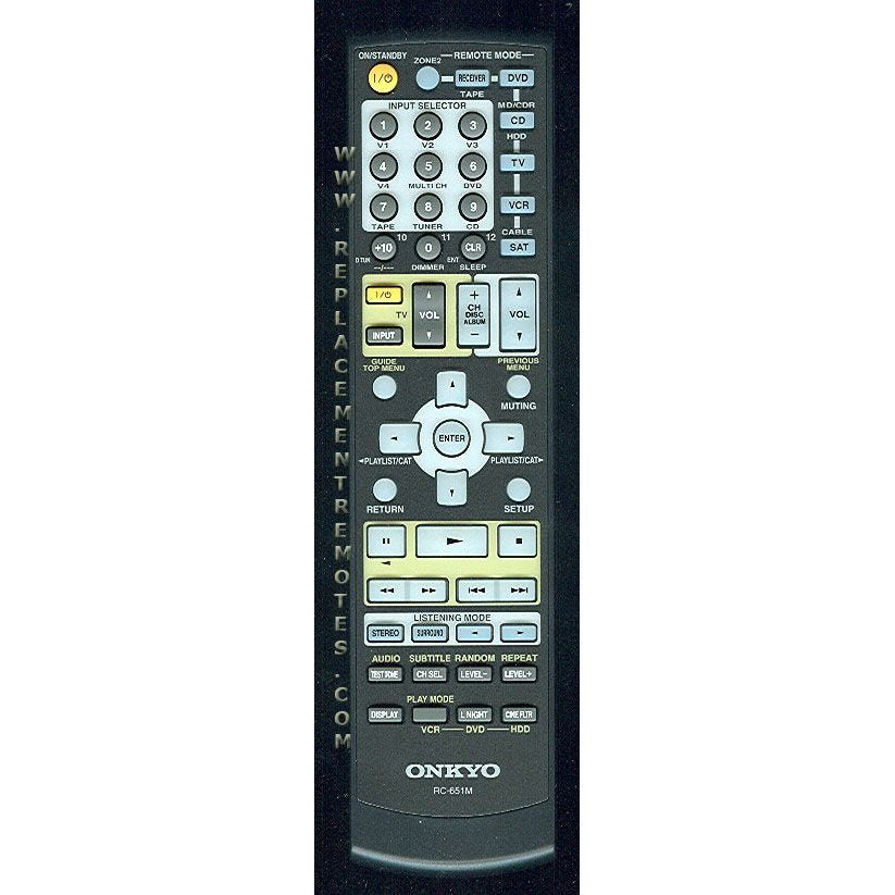 Onkyo RC651M Receiver Remote Control