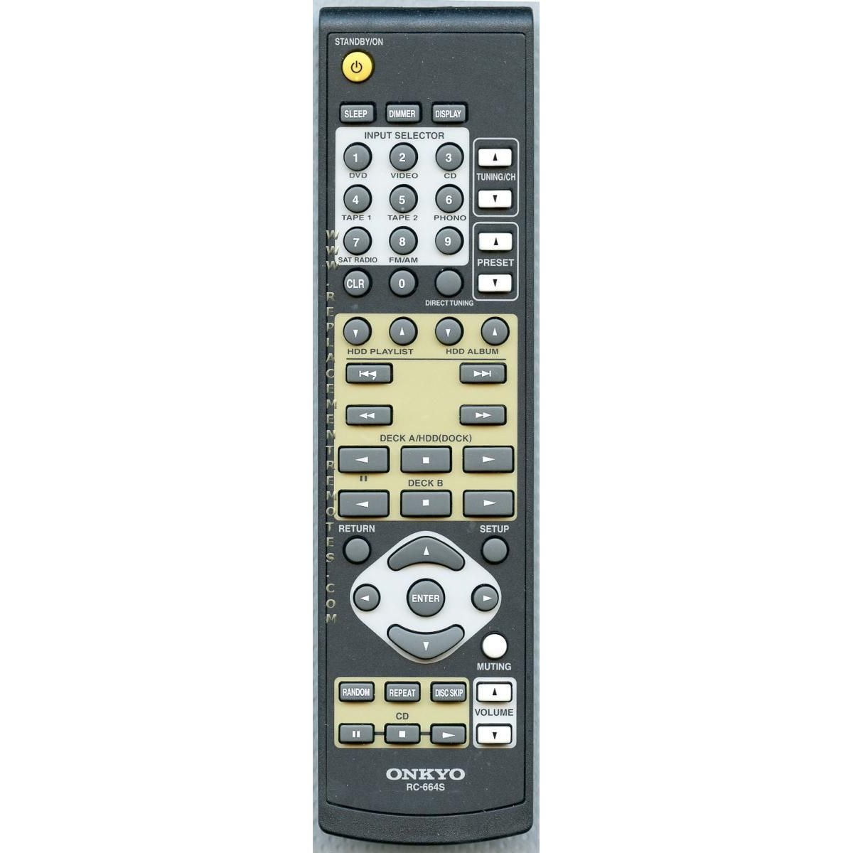 Onkyo RC664S Receiver Remote Control