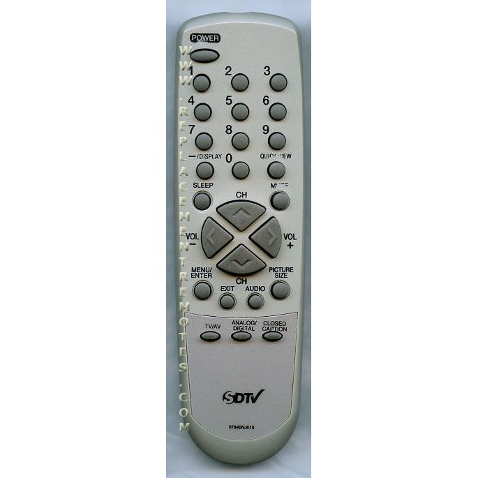 Orion 07640NJ010 TV Remote Control