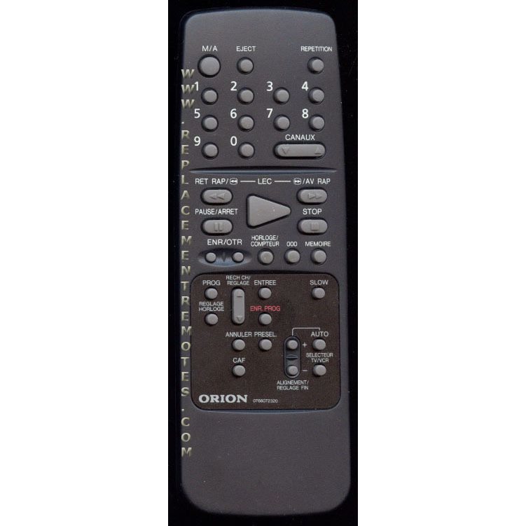 Orion 0766072320 VCR Remote Control