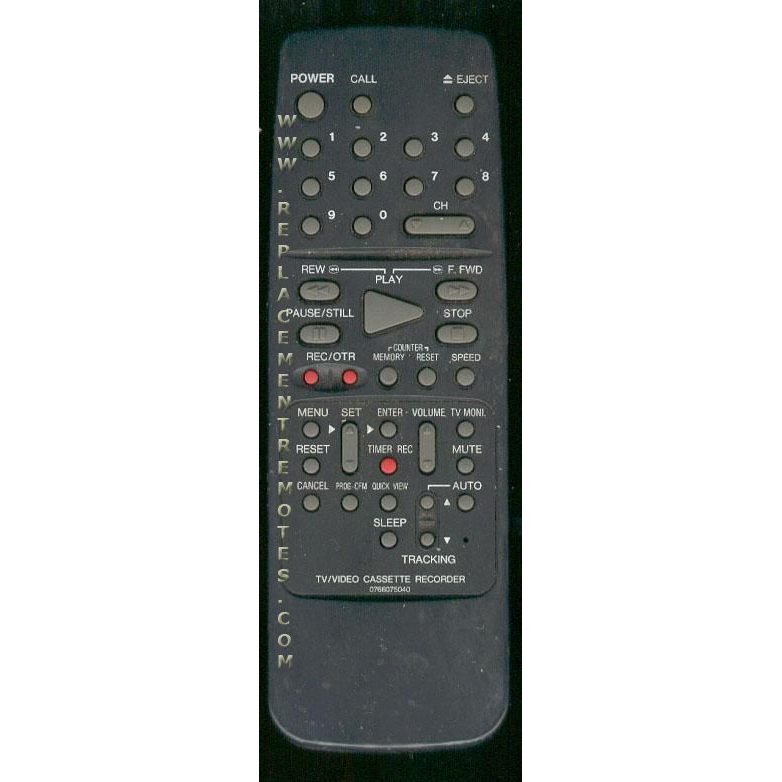 Orion 0766075040 VCR Remote Control