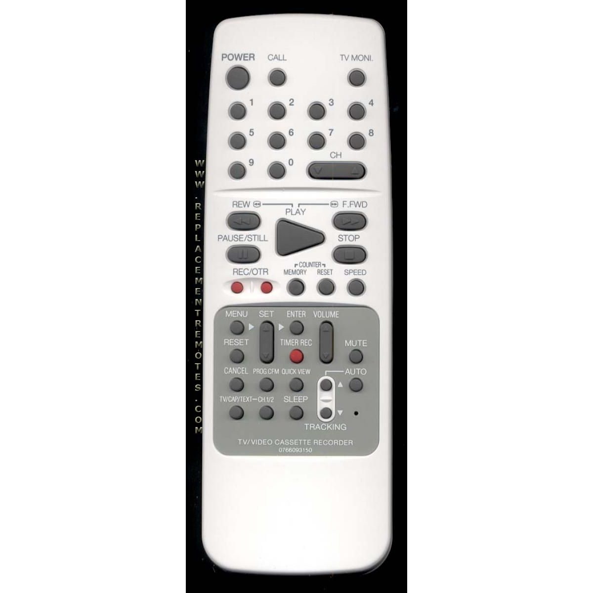 Orion 0766093150 VCR Remote Control