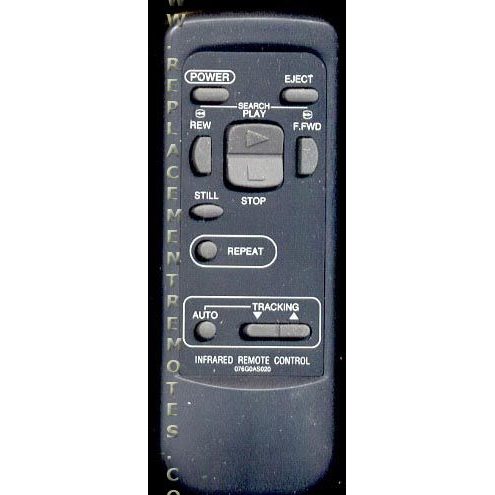 Orion 076G0AS020 VCR Remote Control