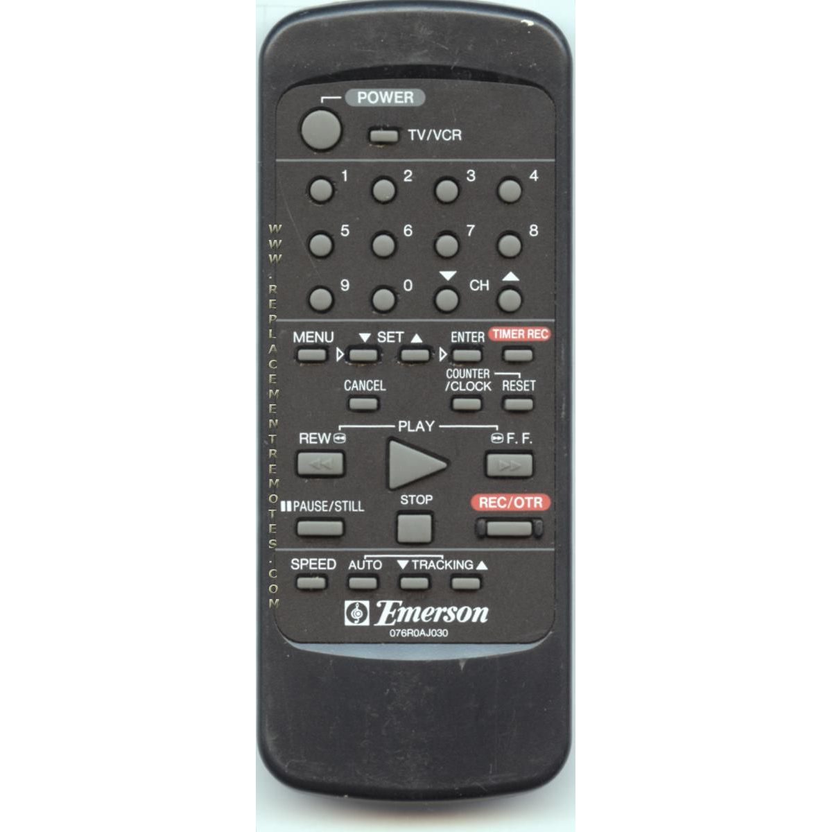 Orion 076R0AJ030 VCR Remote Control