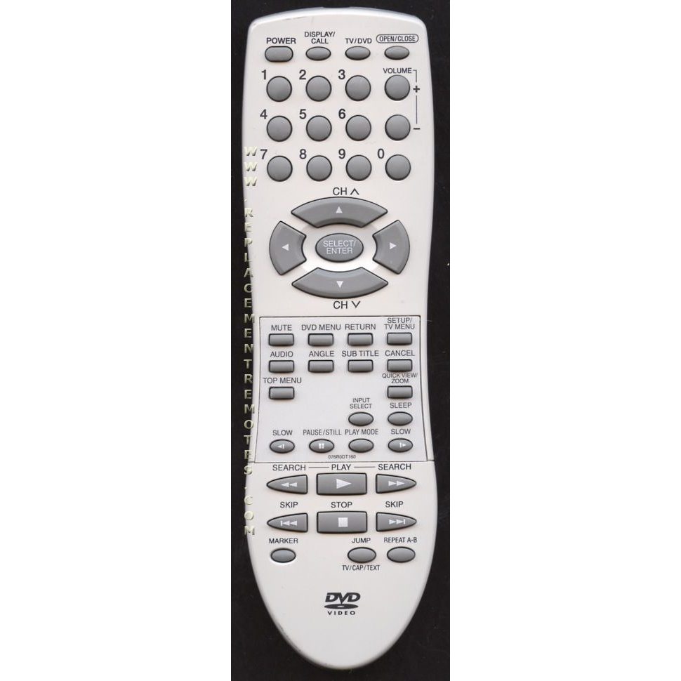 Orion 076R0DT160 TV/DVD Remote Control