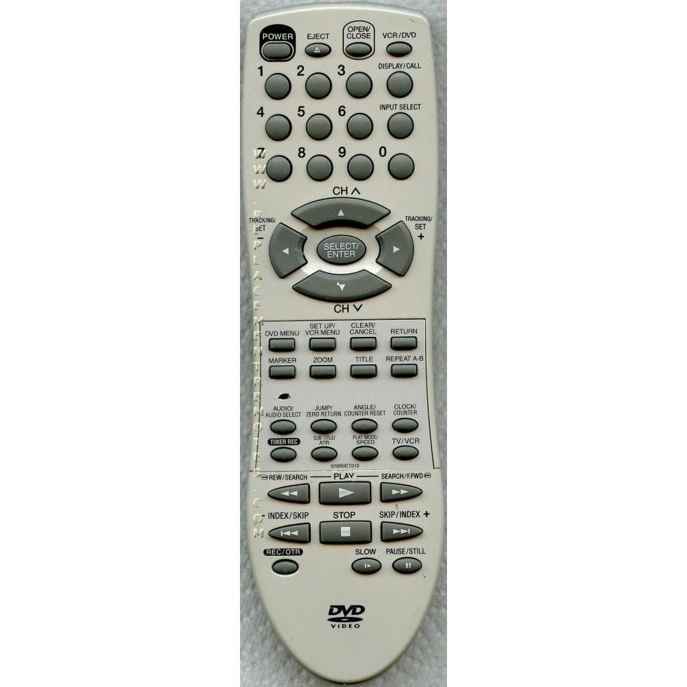 Orion 076R0ET010 DVD/VCR Remote Control