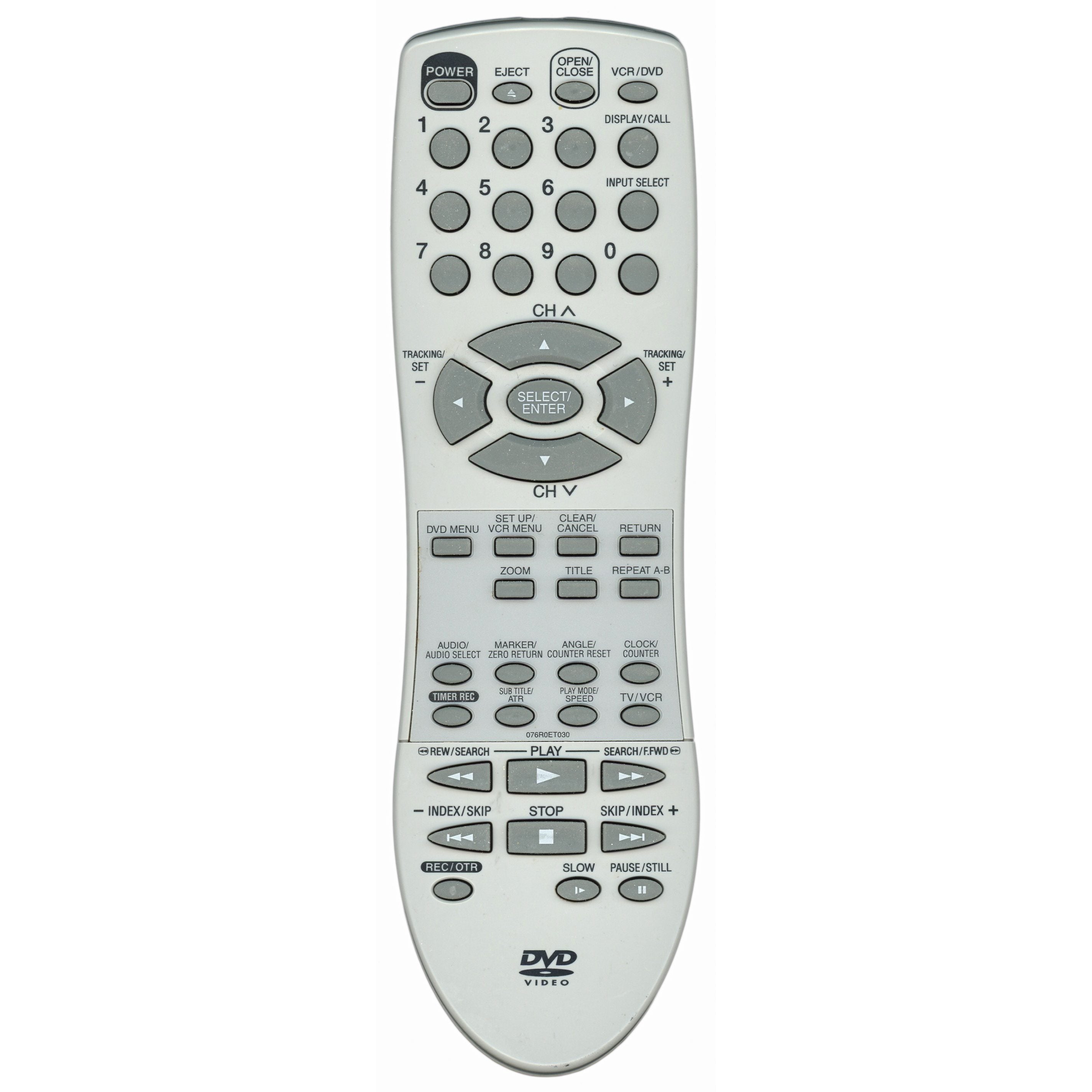 Orion 076R0ET030 DVD/VCR Remote Control