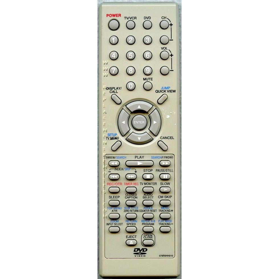 Orion 076R0HH01A TV/VCR/DVD Remote Control