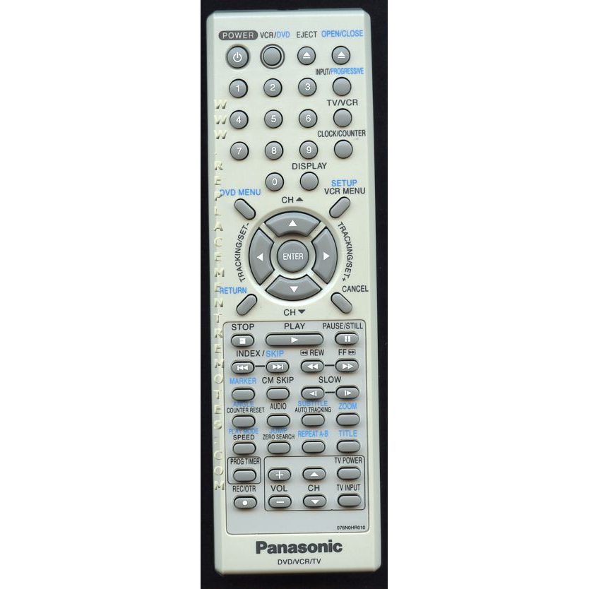 Panasonic 076N0HR010 DVD/VCR Remote Control