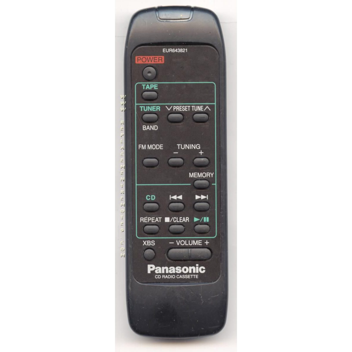 Panasonic EUR643821 Audio Remote Control