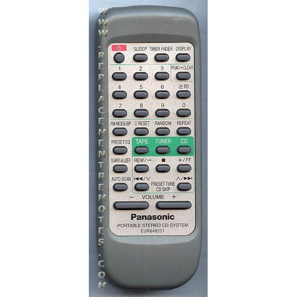 Panasonic EUR648251 Audio Remote Control