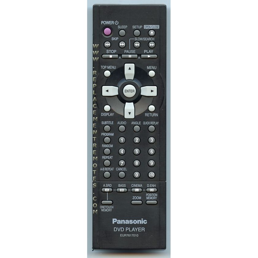 Panasonic EUR7617010 DVD Remote Control