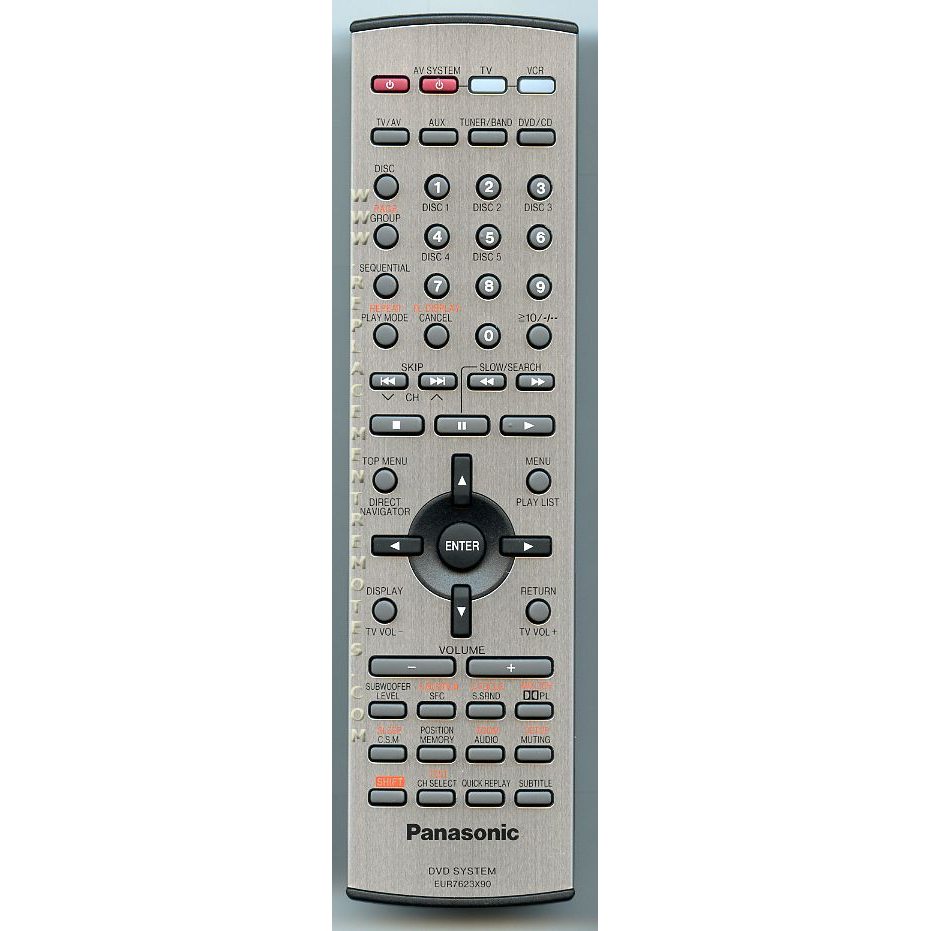 Panasonic EUR7623X90 DVD Remote Control