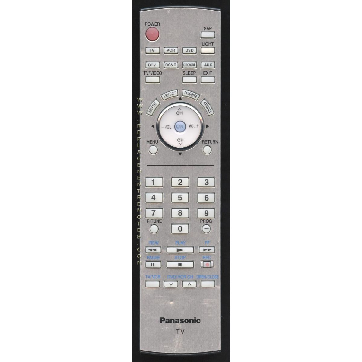 Panasonic EUR7627Z90 TV/VCR/DVD Remote Control