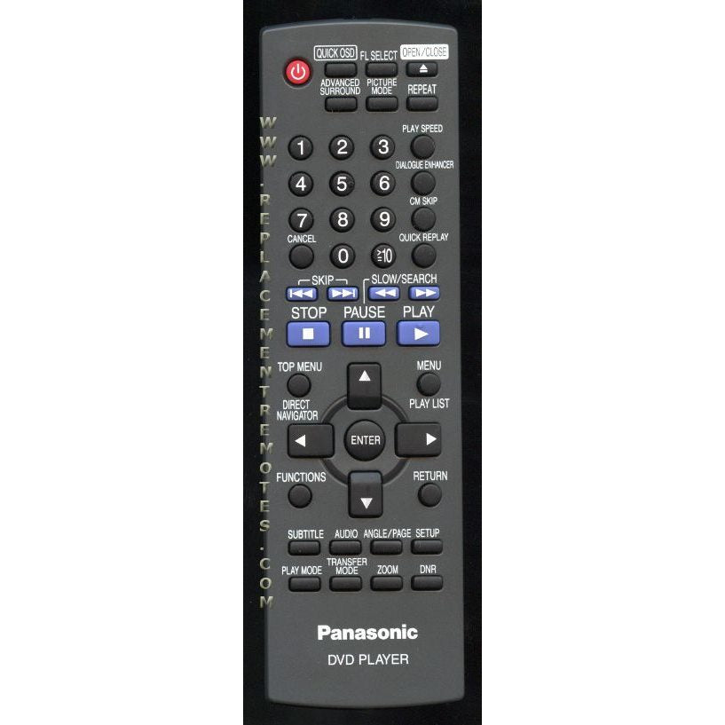 Panasonic EUR7631240 DVD Remote Control