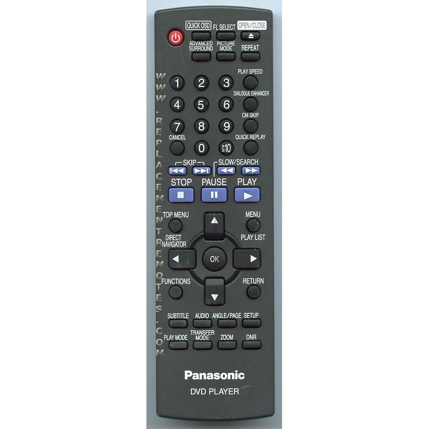 Panasonic EUR7631290 DVD Remote Control