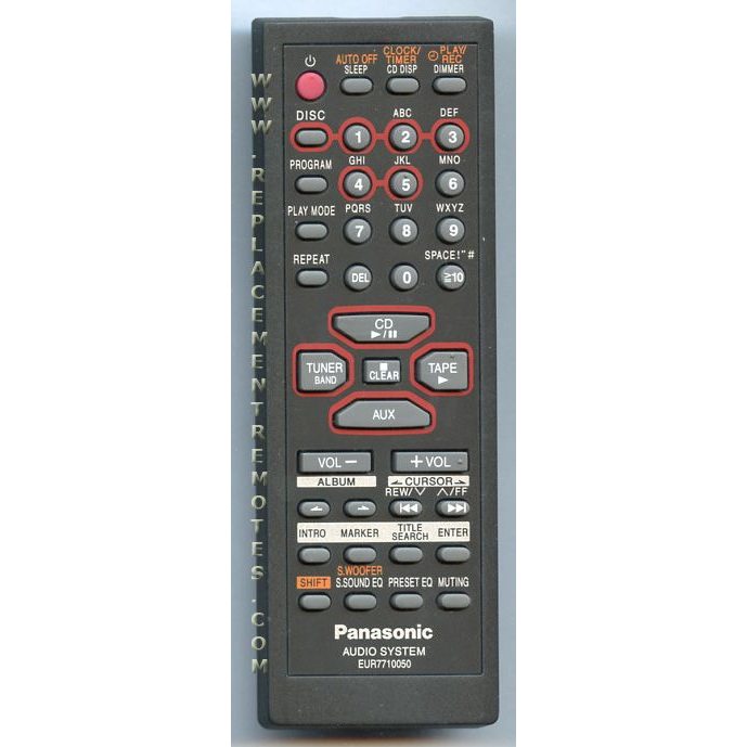 Panasonic EUR7710050 Audio Remote Control